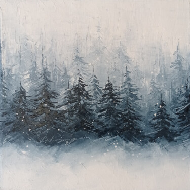 Pintura titulada ""Winter forest" lan…" por Viktoriia Kerner, Obra de arte original, Oleo