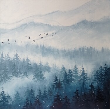 Картина под названием ""First snow" oil on…" - Виктория Кернер, Подлинное произведение искусства, Масло