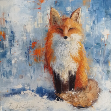 Painting titled ""Red fox" oil paint…" by Viktoriia Kerner, Original Artwork, Oil