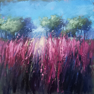 Painting titled "Oil painting Lilac…" by Viktoriia Kerner, Original Artwork, Oil Mounted on Wood Stretcher frame