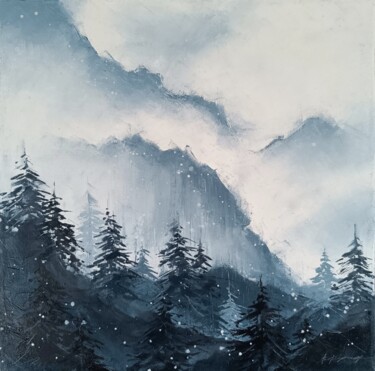 Картина под названием "Oil painting "First…" - Виктория Кернер, Подлинное произведение искусства, Масло Установлен на Деревя…
