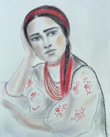 Drawing titled "Марічка" by Viktoriia Kirilenko, Original Artwork, Pastel