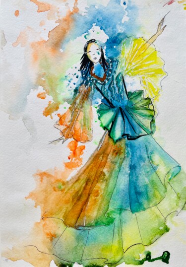 Картина под названием "Spring" - Виктория Кириленко, Подлинное произведение искусства, Акварель