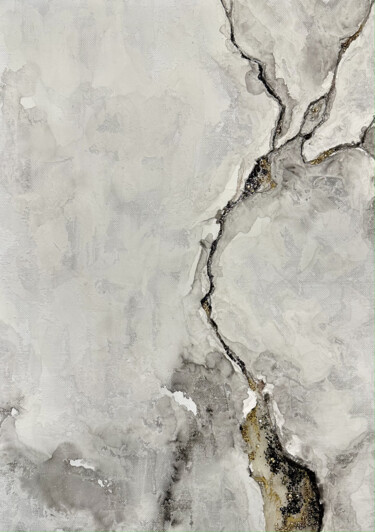 Картина под названием "Golden crack" - Виктория Куприна, Подлинное произведение искусства, Акрил