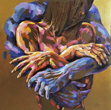 Painting titled "The power of love,…" by Viktoria Lapteva, Original Artwork, Oil Mounted on Wood Stretcher frame