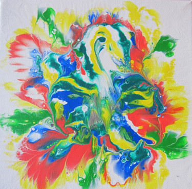 Картина под названием "Orchidée2" - Viktoria Lask, Подлинное произведение искусства, Акрил