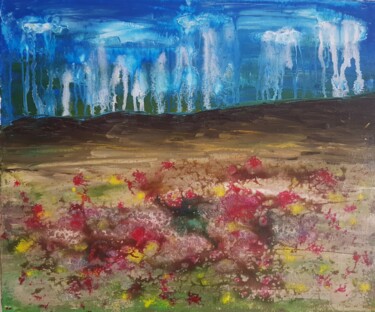 Картина под названием "Countryside" - Viktoria Lask, Подлинное произведение искусства, Акрил Установлен на Деревянная рама д…