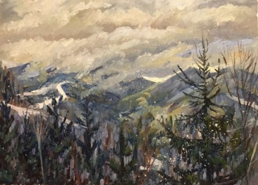 Painting titled "Bukovel. Carpathian…" by Viktoriia Kolesnikova, Original Artwork, Oil