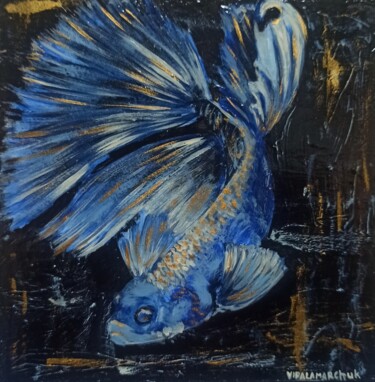 Malerei mit dem Titel "Goldfish" von Viktoria Palamarchuk, Original-Kunstwerk, Acryl