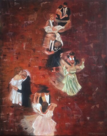 Painting titled "Evening aristocrats" by Viktoria Palamarchuk, Original Artwork, Acrylic Mounted on Wood Stretcher frame