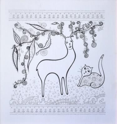 "Small Silver hoof" başlıklı Tablo Viktoria Patrusheva tarafından, Orijinal sanat, Jel kalem