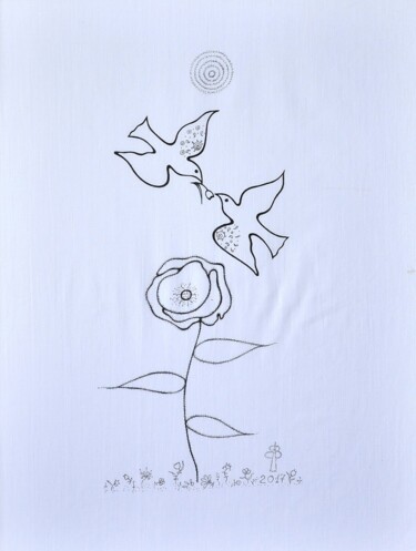 绘画 标题为“Over the Poppy” 由Viktoria Patrusheva, 原创艺术品, 中性笔