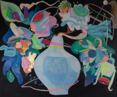 Peinture intitulée ""Space flowers"" par Viktoria Sersneva, Œuvre d'art originale, Huile