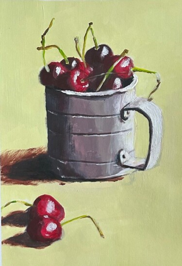 Painting titled "Cherry" by Viktoria Sokolova, Original Artwork, Acrylic