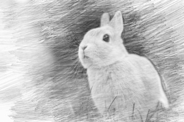 Digitale Kunst getiteld "White Rabbit" door Viktoriay Bozhko, Origineel Kunstwerk, 2D Digital Work