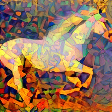 Digitale Kunst getiteld "color horse" door Viktoriay Bozhko, Origineel Kunstwerk, Digitaal Schilderwerk