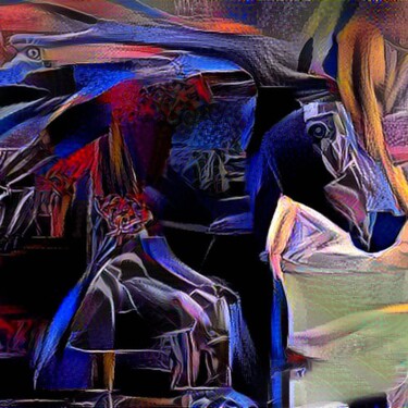 Arts numériques intitulée "blue horse" par Viktoriay Bozhko, Œuvre d'art originale, Travail numérique 2D