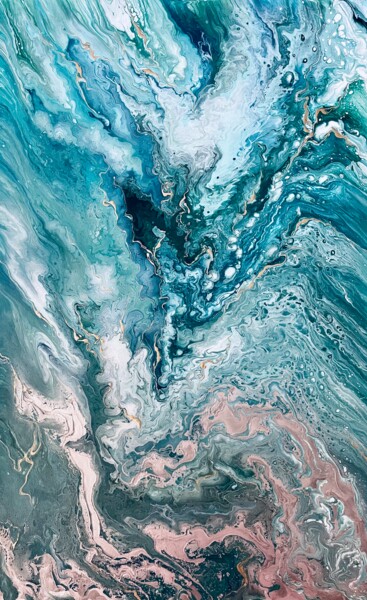 Картина под названием "Ocean" - Viktoriia Balandina, Подлинное произведение искусства, Акрил Установлен на Деревянная рама д…