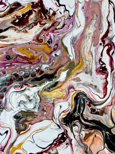 Картина под названием "Fluid art abstracti…" - Viktoriia Balandina, Подлинное произведение искусства, Акрил Установлен на Де…