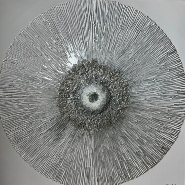 Malarstwo zatytułowany „Silver star” autorstwa Viktoriia Balandina, Oryginalna praca, Akryl Zamontowany na Drewniana rama no…