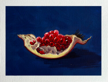 Schilderij getiteld "Pomegranate" door Viktoriia Derbaba, Origineel Kunstwerk, Gouache