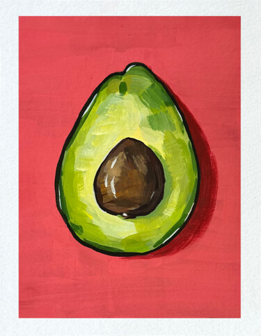 Peinture intitulée "Avocado" par Viktoriia Derbaba, Œuvre d'art originale, Gouache