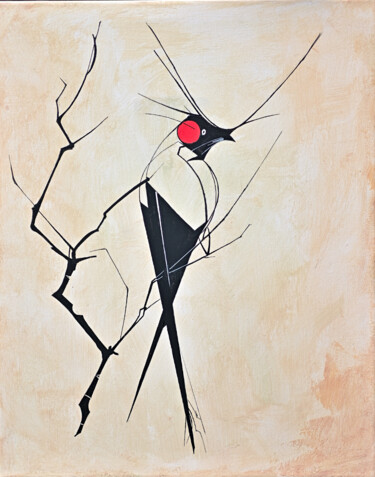 Pittura intitolato "Abstract bird" da Viktoriia Gladkova, Opera d'arte originale, Acrilico