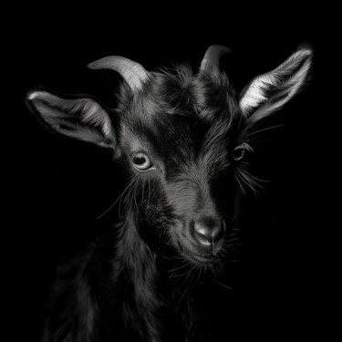 Artes digitais intitulada "Yuong Goat" por Viktoriia Gladkova, Obras de arte originais, Imagem gerada por IA