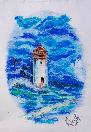 Drawing titled "Lighthouse" by Viktoriia Kush, Original Artwork, Pastel