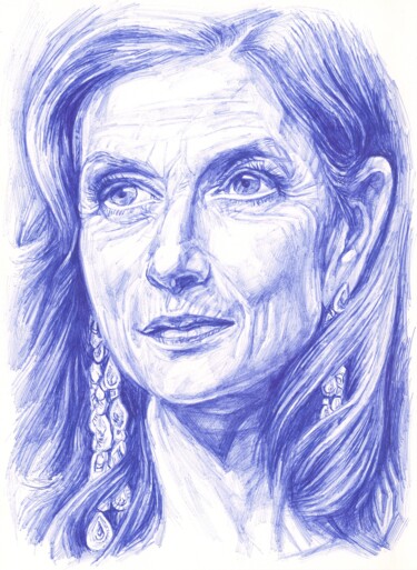 Rysunek zatytułowany „Portrait of actress…” autorstwa Viktoriia Malaniuk, Oryginalna praca, Długopis