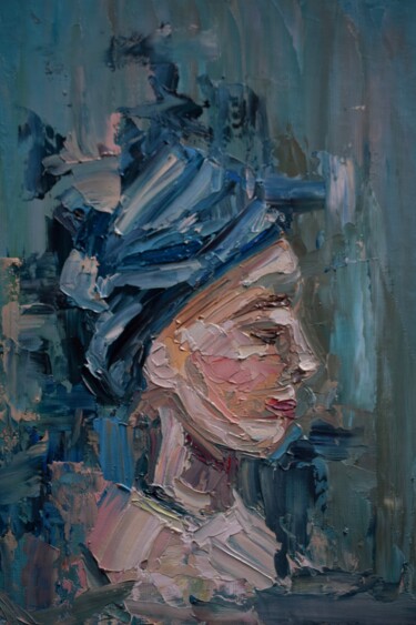 Картина под названием "Portrait of a girl" - Viktoriia Sakharova, Подлинное произведение искусства, Масло