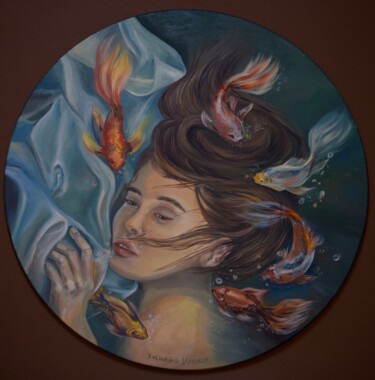 Картина под названием "Under the water" - Viktoriia Sakharova, Подлинное произведение искусства, Масло