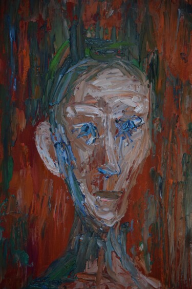 Картина под названием "A strange man" - Viktoriia Sakharova, Подлинное произведение искусства, Масло