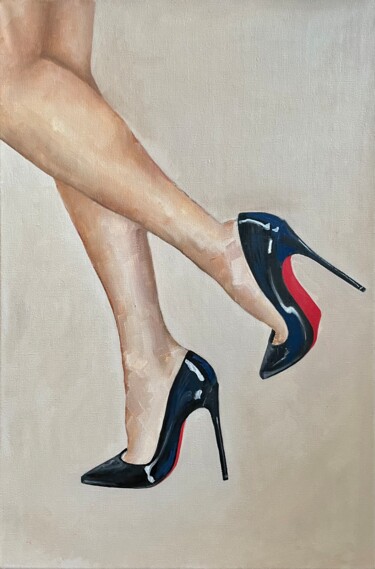 Pintura intitulada "High heels woman’s…" por Viktoriia Shalaiko, Obras de arte originais, Óleo Montado em Armação em madeira