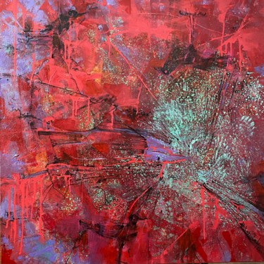 Картина под названием "Птицы на маковом по…" - Виктория Дубовик, Подлинное произведение искусства, Акрил