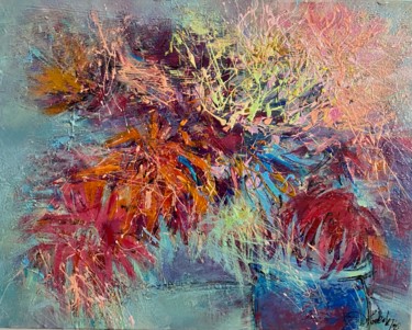 Картина под названием "Взрыв цветной радос…" - Виктория Дубовик, Подлинное произведение искусства, Акрил