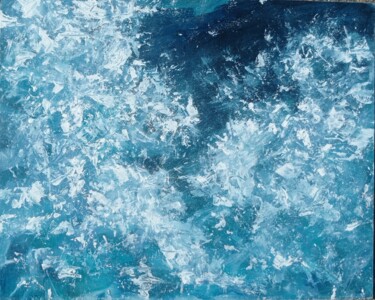 Painting titled "Ocean Waves Paintin…" by Viktoriya Filipchenko, Original Artwork, Oil Mounted on Wood Panel