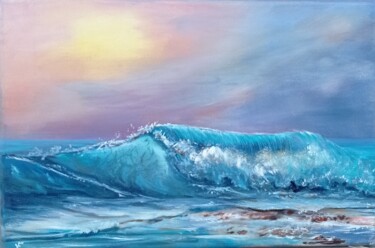 Peinture intitulée "Sea Sunset Painting…" par Viktoriya Filipchenko, Œuvre d'art originale, Huile Monté sur Châssis en bois
