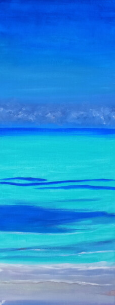 Painting titled "Maldives Beach Pain…" by Viktoriya Filipchenko, Original Artwork, Oil Mounted on Wood Stretcher frame