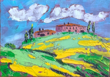 Pittura intitolato "Italian Yellow Gree…" da Viktoriya Filipchenko, Opera d'arte originale, Olio