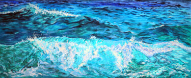 Картина под названием "The Sea Water Origi…" - Viktoriya Filipchenko, Подлинное произведение искусства, Масло Установлен на…
