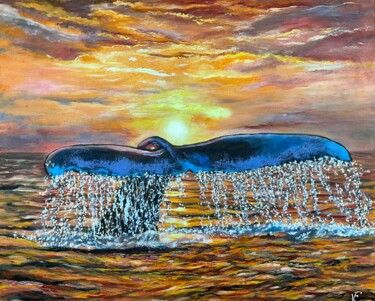 Pittura intitolato "Il tuffo della bale…" da Viktoriya Filipchenko, Opera d'arte originale, Olio Montato su Telaio per barel…
