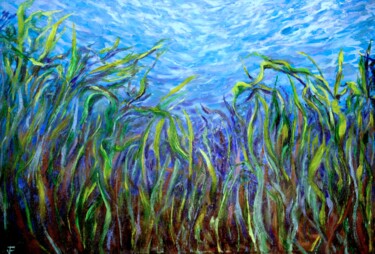 Schilderij getiteld "Underwater Sea Bott…" door Viktoriya Filipchenko, Origineel Kunstwerk, Olie