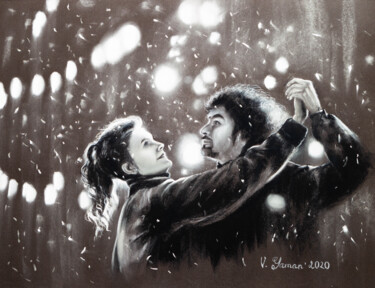 Картина под названием "Lovers in tango. Pa…" - Виктория Гаман, Подлинное произведение искусства, Пастель