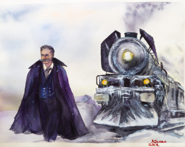 East Express Murder Painting titled "East Express Murder" by Виктория Гаман, Original Art, Watercolor