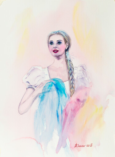 Malerei mit dem Titel "Pastel tenderness.…" von Viktoriia Gaman, Original-Kunstwerk, Aquarell