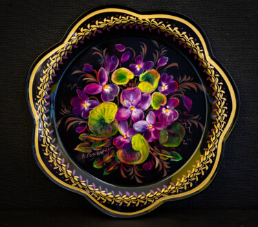 Картина под названием "Forest violets. Zho…" - Виктория Гаман, Подлинное произведение искусства, Масло