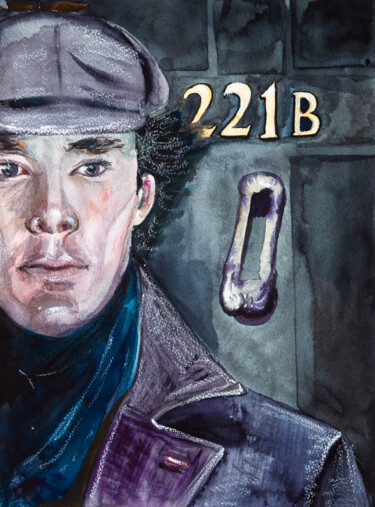 Pintura titulada "Sherlock. Benedict…" por Viktoriia Gaman, Obra de arte original, Acuarela