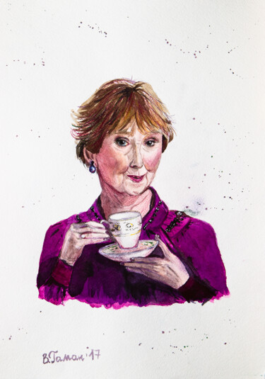 Картина под названием "Mrs. Hudson. A char…" - Виктория Гаман, Подлинное произведение искусства, Акварель