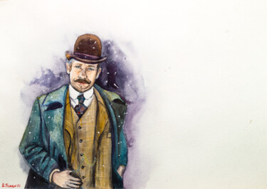 Painting titled "Dr. Watson from She…" by Viktoriia Gaman, Original Artwork, Watercolor